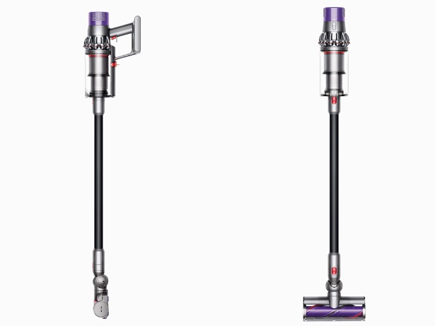 The Dyson V10 Total Clean in nickel and black.